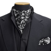 W21-DESERT ARMY SILK CRAVAT & POCKET SQUARE SET